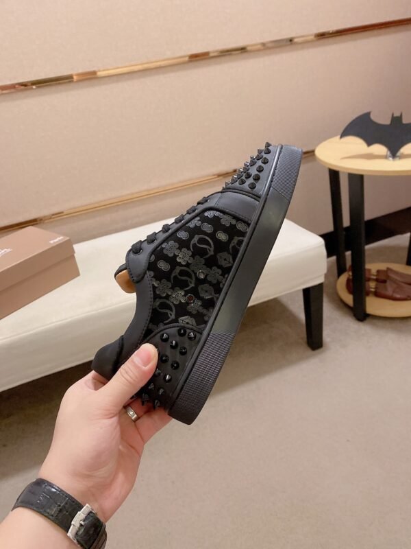 9ff06843 CLB Trainers with Studded Toe and Heel with Patterned Side Panels - Black