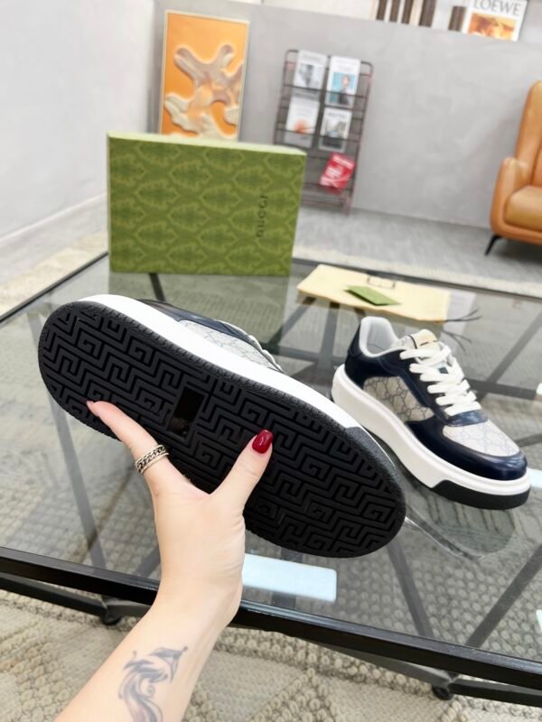 GCCI Low-Top Monogram Trainers with Contrast Panels - Black