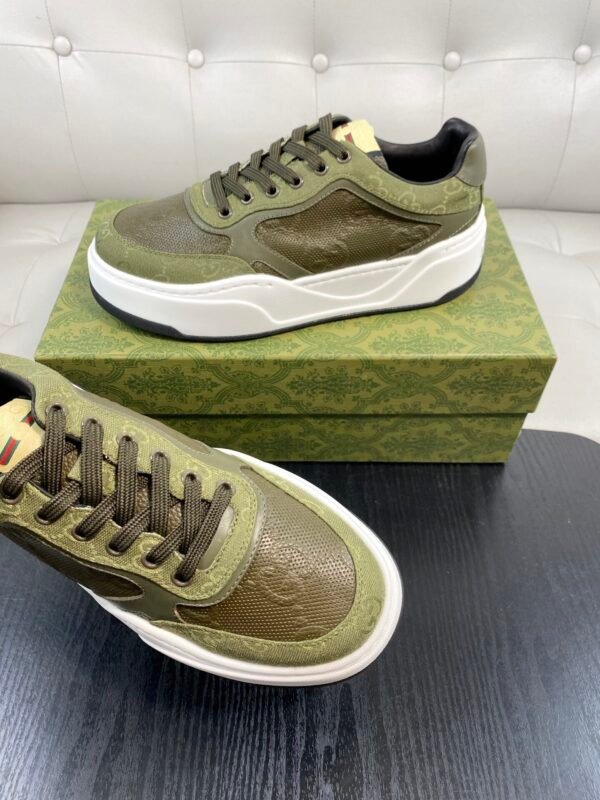 GCCI Trainers with Olive Green Panel Details