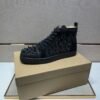 CLB High-Top Trainers in Black with Studded Toe and Side Panels