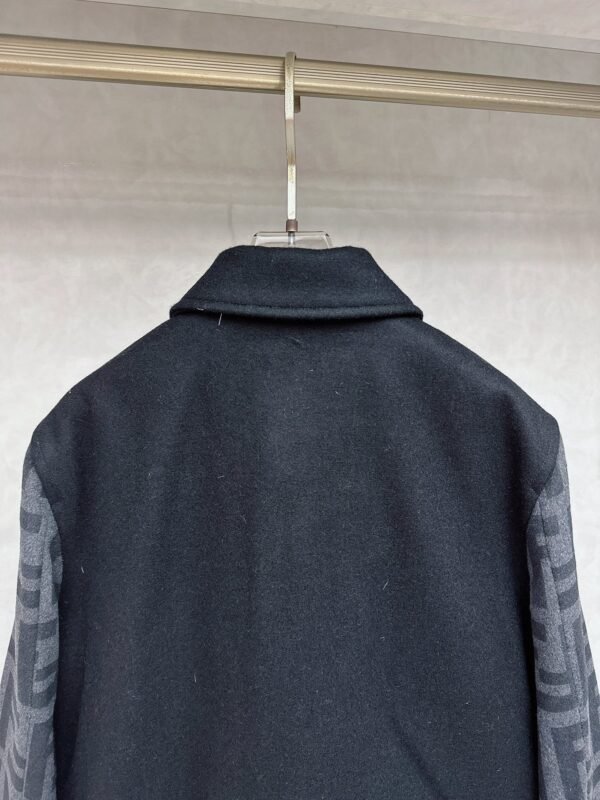 FND Contrast Sleeve Varsity Jacket - Black