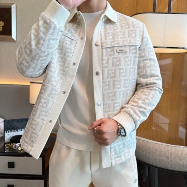 FND Textured Jacquard Jacket - White