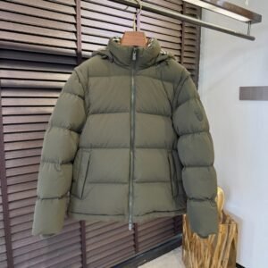 BRBY Hooded Padded Puffer Jacket - olive Green