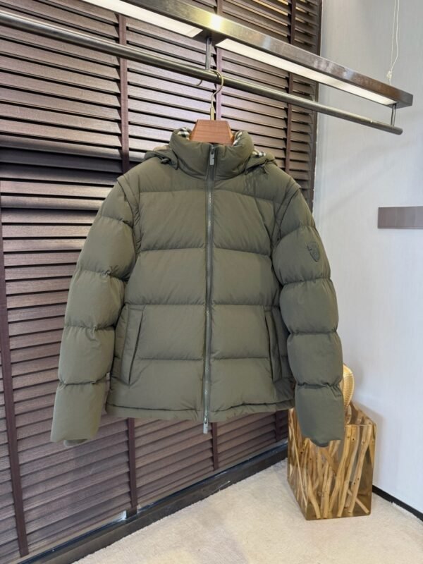 BRBY Hooded Padded Puffer Jacket - olive Green