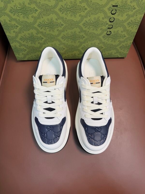 GCCI Trainers with Navy Embossed Monogram