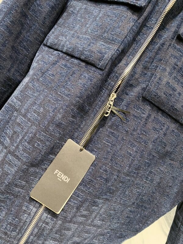 FND Zip-Up Jacket with Chest Pockets - Blue