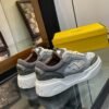 FND Chunky Trainers with Lime Accents - Grey & Off-White