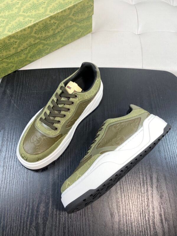 GCCI Trainers with Olive Green Panel Details
