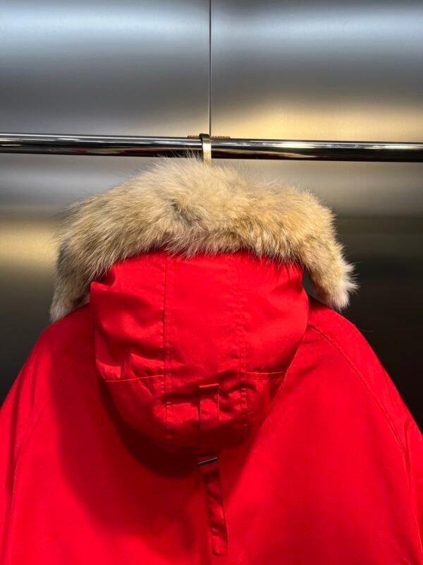 CG Fur-Trim Hooded Jacket with Utility Pockets - Red