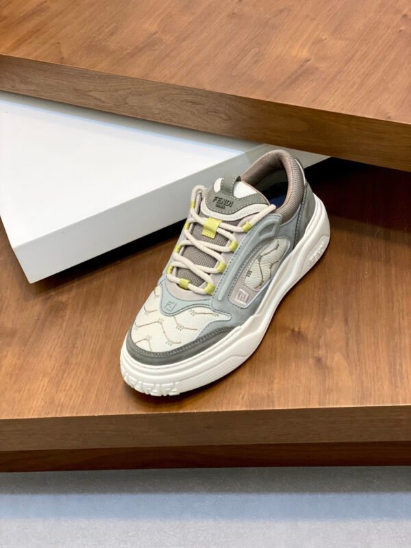 FND Chunky Trainers with Lime Accents - Green/White