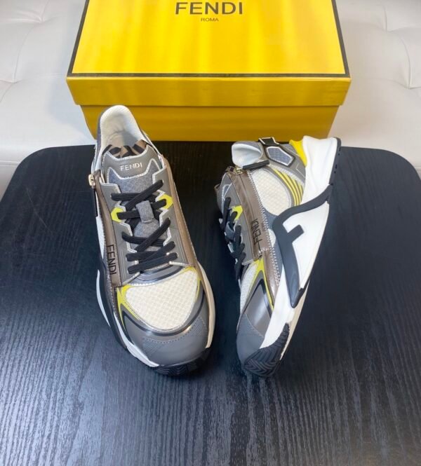 a6c3bab2 FND Chunky Trainers with Contrast Panels - Grey/Yellow
