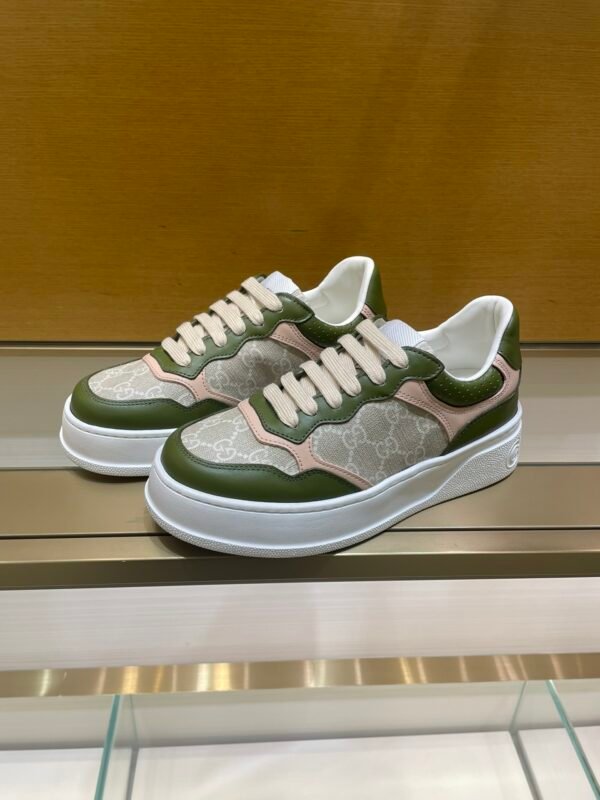 GCCI Low-Top Monogram Trainers - Olive Green