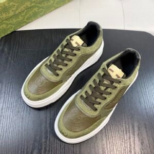 GCCI Trainers with Olive Green Panel Details