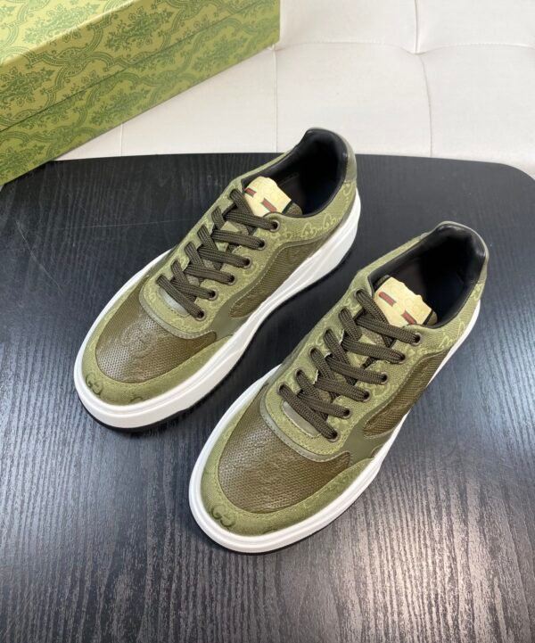 GCCI Trainers with Olive Green Panel Details