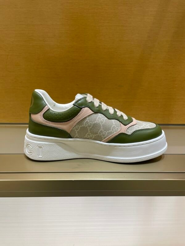 GCCI Low-Top Monogram Trainers - Olive Green