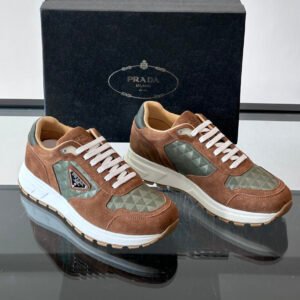 PRDA Trainers with Olive Geometric Panel Details