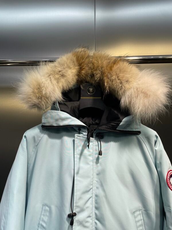 CG Fur-Trim Hooded Jacket with Utility Pockets - Ice Blue