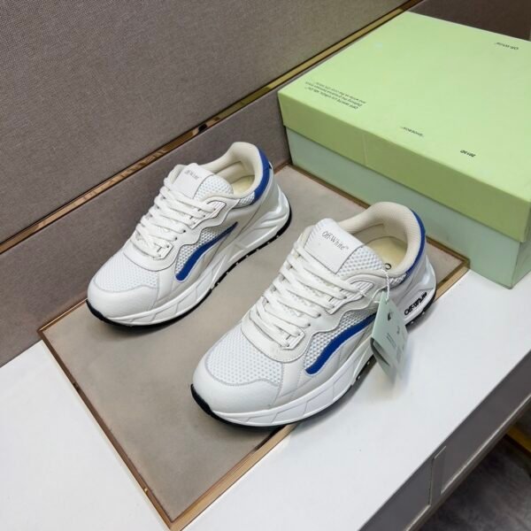 OFFW White Trainers with Blue Accent