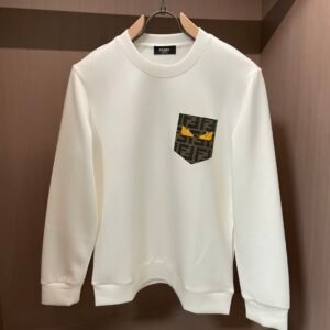 aab44714 FND Crew Neck Jumper with Graphic Eye Motif - White