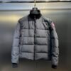 CG Puffer Jacket with Ribbed Collar - Grey