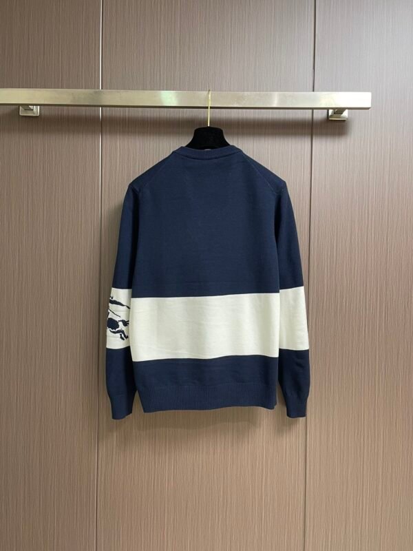 BRBY Color-Block Crew Neck Jumper - Navy Blue