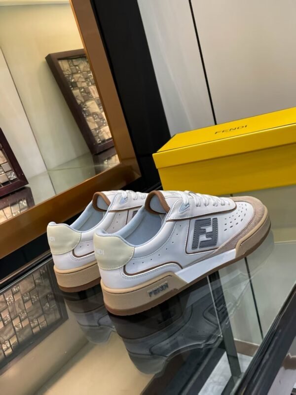 ac8e0c74 FND Low-Top Trainers with Logo Panel - White/ Sand Beige