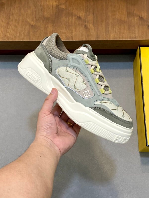 FND Chunky Trainers with Lime Accents - Green/White