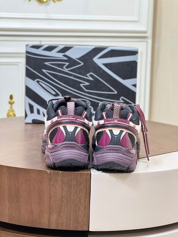 aebf4dd3 OFFW Mesh Trainers with Graphic Panel Details - Burgundy/Black