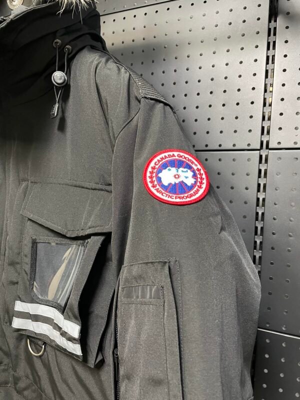 CG Utility Parka Coat with Fur-Trim Hood - Black