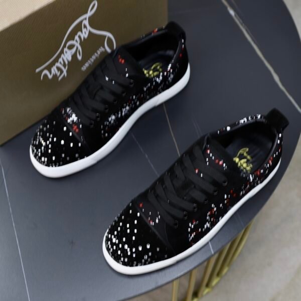 CLB Low-Top Trainers with Paint Splatter Details - Black