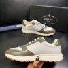 PRDA Low-Top Trainers in White with Olive Contrast Panels