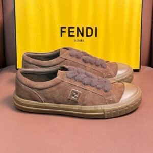 FND Low-Top Trainers with Fuzzy Laces - Brown