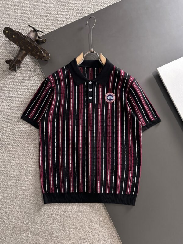 CG Stripped Polo Shirt - Burgundy