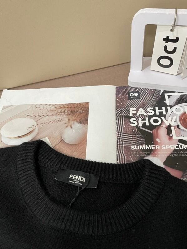 FND Crew Neck Jumper with Graphic Eye Motif - Black