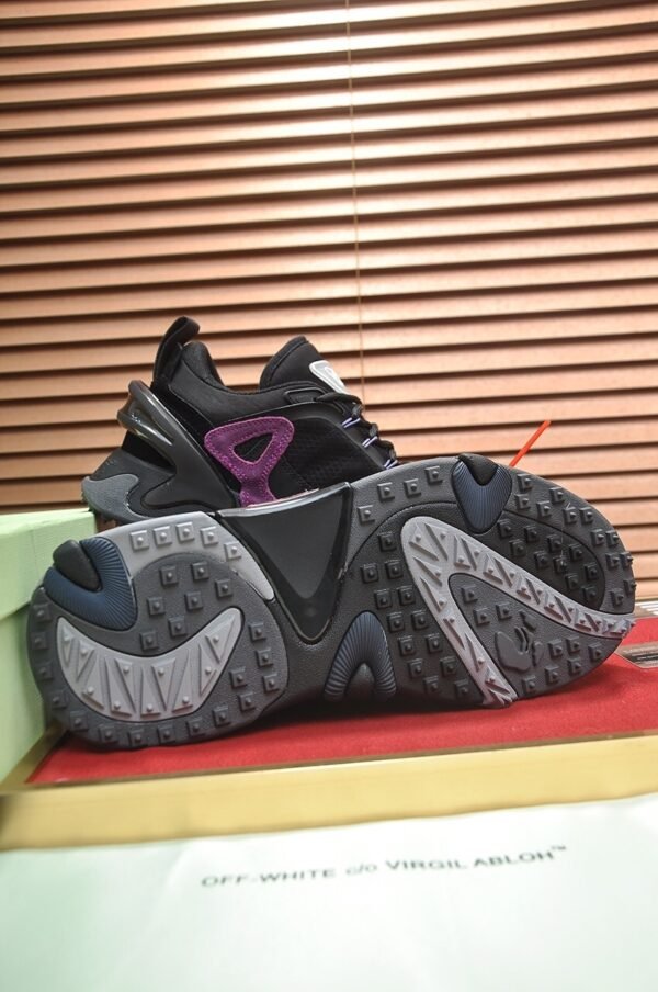 OFFW Chunky Trainers with Layered Panel Details - Black