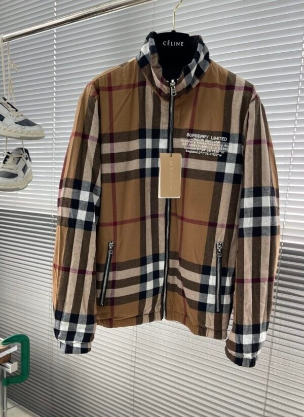 BRBY Check Zip-Up Jacket - Camel