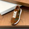 PRDA Low-Top Trainers in Brown and Green Panels