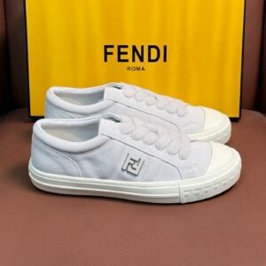 FND Low-Top Trainers with Fuzzy Laces - White