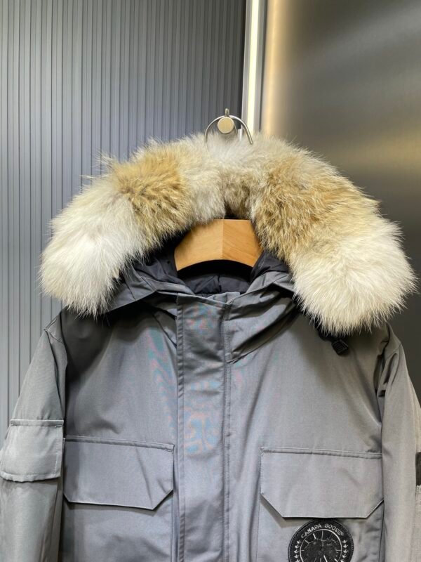 CG Utility Parka Coat with Fur-Trim Hood - Grey