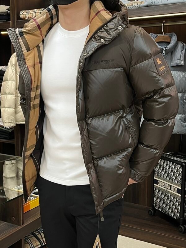 BRBY Hooded Puffer Jacket - Dark Brown