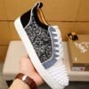 CLB Trainers with Studded Toe and Crystal-Effect Side Panels - Black/White