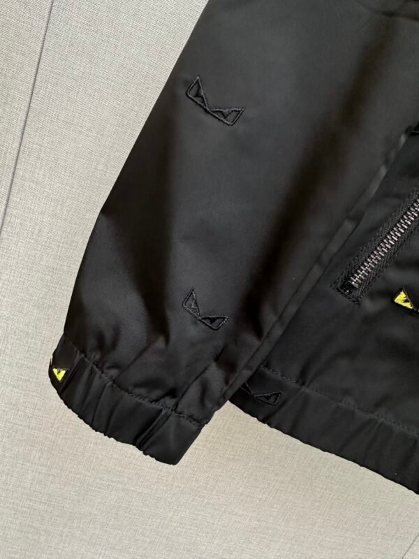 FND All-Over Eye Motif Hooded Jacket - Black