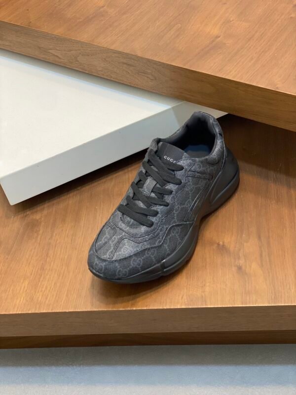 GCCI Trainers with All-Over Monogram Pattern -Black