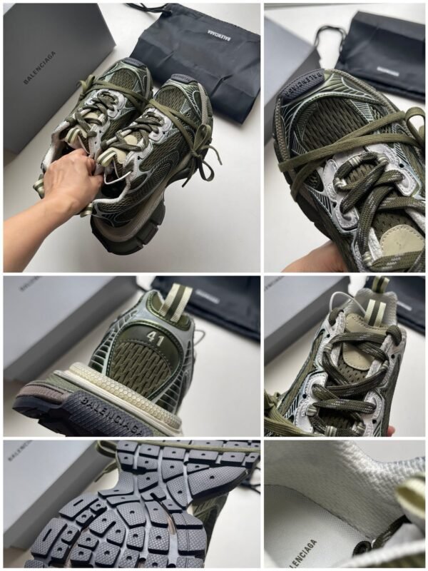 BLNCG Chunky Trainers with Panelled Design - Khaki Green