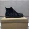 CLB High-Top Trainers in Black with Studded Toe and Side Panels