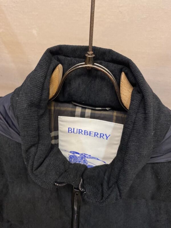 BRBY Hooded Puffer Jacket with Check Lining - Black