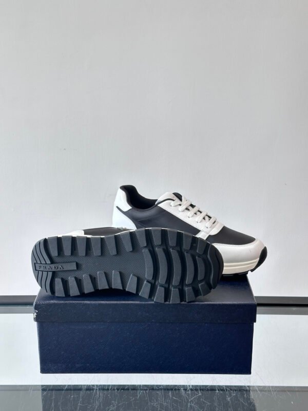 PRADA Low-Tap Trainers with Black and  White Contrast Panels