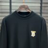 BRBY Crew Neck Jumper with Emblem Detail - Black