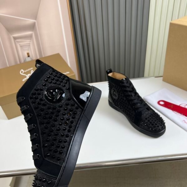 CLB High-Top Trainers in Black with All-Over Stud Panel Details