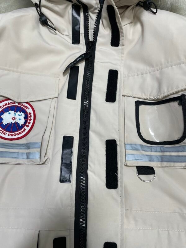 CG Utility Parka Coat with Fur-Trim Hood - White